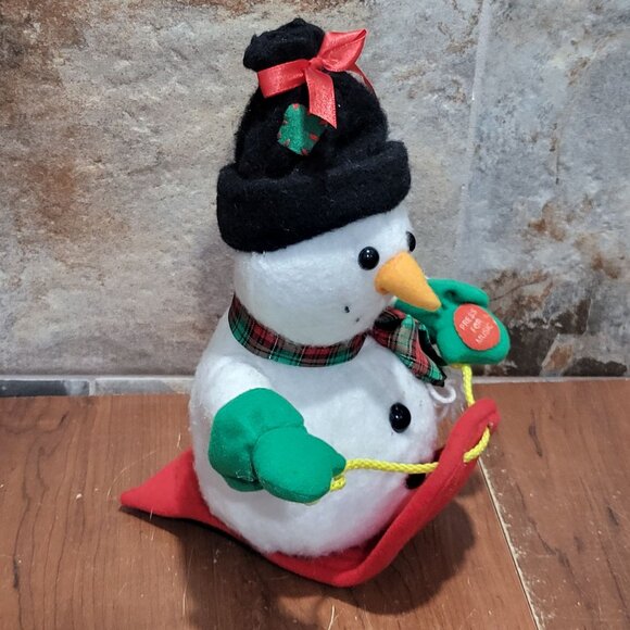 Animated Sledding Snowman Plush Singing Santa Claus Is Coming To Town - Picture 10 of 13